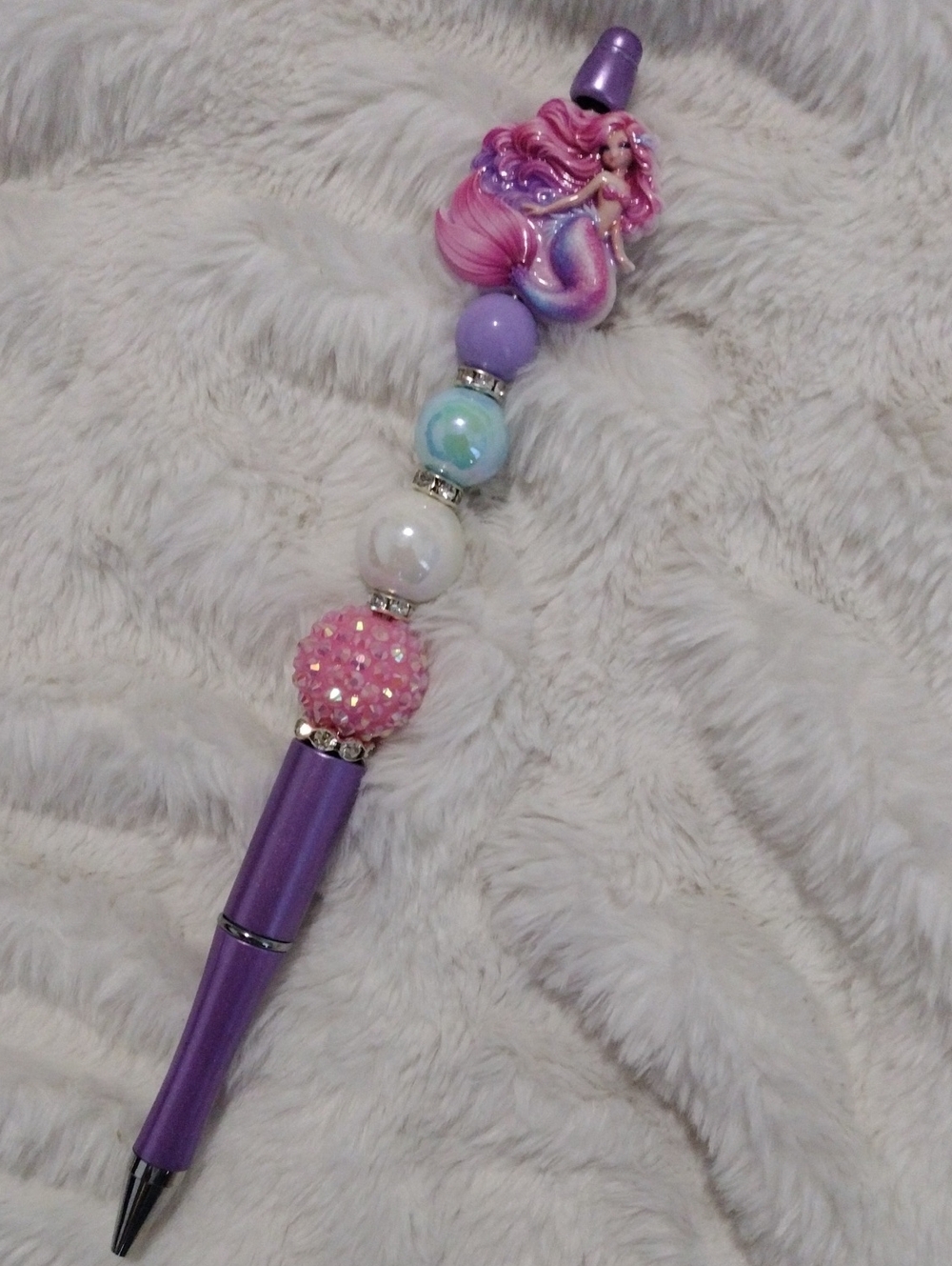 Mermaid Beaded Pink Blue Purple Pen